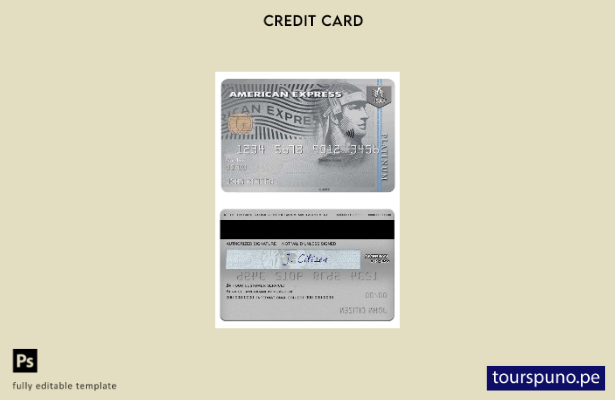 listo para imprimir plantilla de tarjeta Amex del banco USA USAA